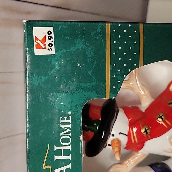 Lot of 2 Vintage Kmart Trim A Home Dolomite Figurine/ Wall Decoration Snowman - Picture 10 of 14